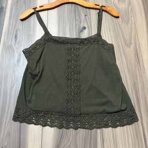 Willow and Root Olive Green Lace tank